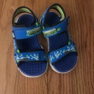 Kids Blue Sandals with Pixel Detail